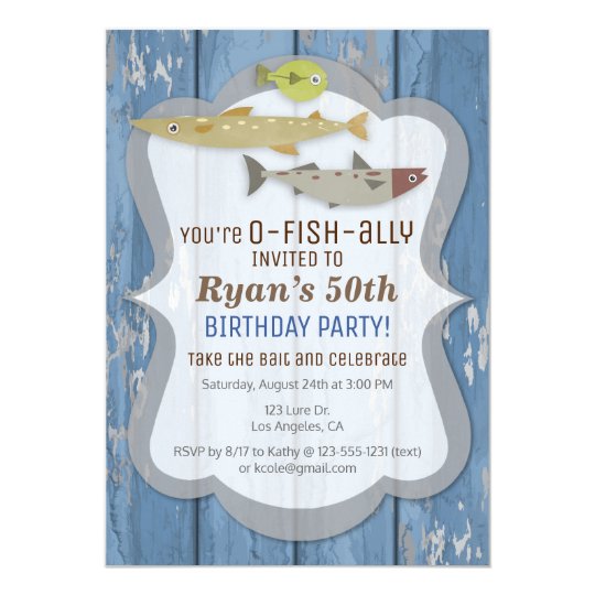 O Fish Ally Fishing Birthday Party Invitation Zazzle O Fish Ally Fishing Birthday Party Invitation