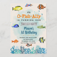 O-Fish-Ally fishing birthday party Invitation