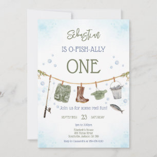 O-Fish-Ally Fishing Boy Birthday Invitation