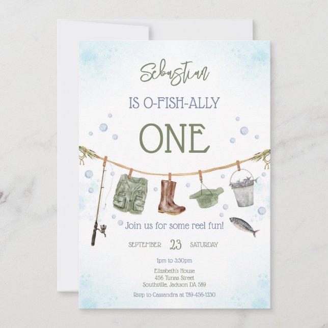 O-Fish-Ally Fishing Boy Birthday Invitation (Front)