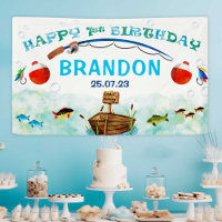 O-fish-ally fishing themed 1st birthday backdrop