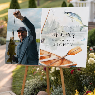 O-Fish-Ally Fishing Themed 80th Photo Birthday Foam Board