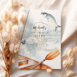 O-Fish-Ally Fishing Themed Birthday Party Invitation<br><div class="desc">Embark on a journey to a serene lakeside with our fish-themed 50th birthday invitations. Filled with watercolor illustrations of a tranquil lake, lush trees, a rustic boat, a poised fishing rod and graceful fish, these invitations promise a celebration that's much more than memorable - it's an experience. And with a...</div>