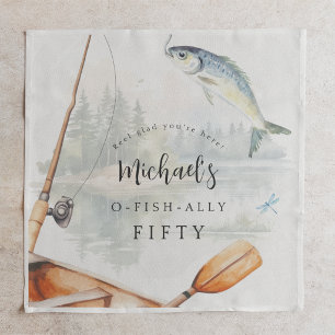 O-Fish-Ally Fishing Themed Birthday Party Napkins