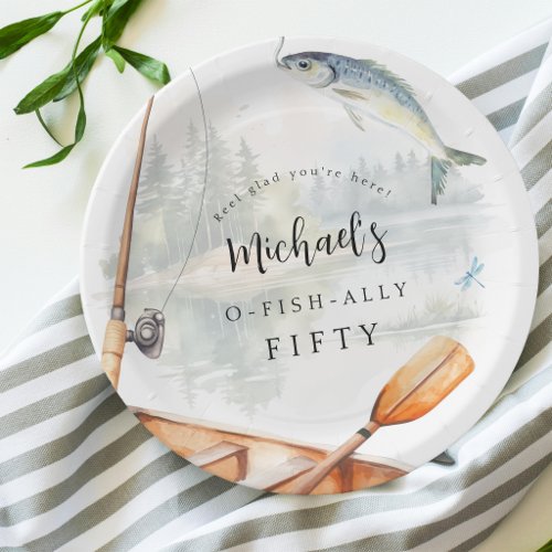 O-Fish-Ally Fishing Themed Birthday Party Paper Plates