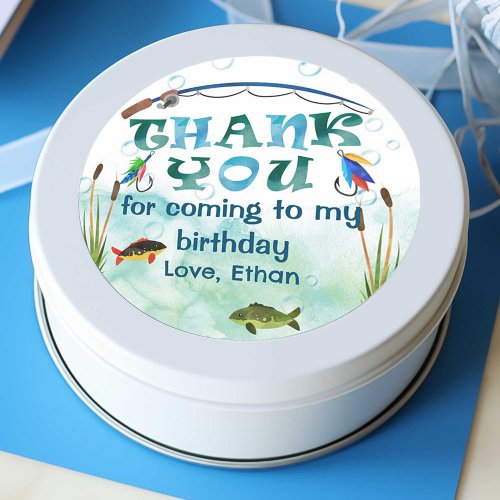 O_fish_ally fishing themed thank you favors  classic round sticker