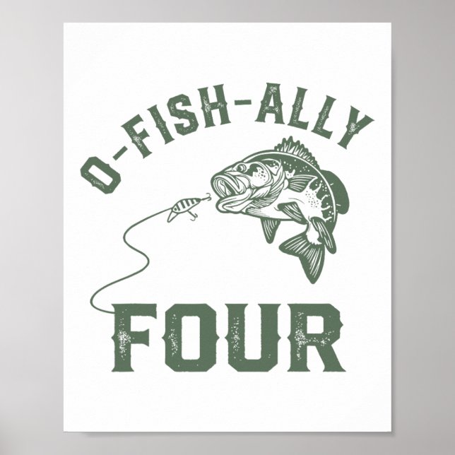 O-fish-ally Four Birthday Decorations 4th Birthday (Front)