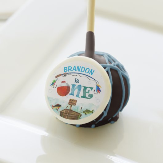 o-fish-ally gone fishing themed 1st birthday cake pops (Front Insitu)