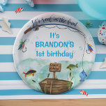 O-fish-ally gone fishing themed birthday party paper plates<br><div class="desc">O-fish-ally gone fishing themed birthday party Paper Plate</div>