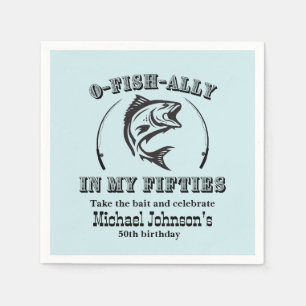 O-fish-ally In my Fifties 50th Birthday Party Napkins