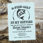 O-fish-ally In my Sixties 60th Birthday Party Invitation<br><div class="desc">"Gone Fishin' Forever: Make a splash with our 'O-fish-ally 60th birthday' invitation! This unique card combines the joy of a new era with the excitement of fishing. A playful jumping fish graphic and carefully placed fishing rods set the tone for a 60th birthday party that's off the hook. Personalize the...</div>