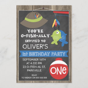 o-fish-ally Invited 1st Birthday Party Invitation