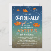 O-Fish-Ally Kids Fishing Themed Birthday Party Invitation (Front)
