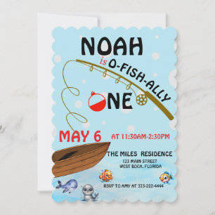 O-fish-Ally, Little Fisherman, One Birthday  Save The Date