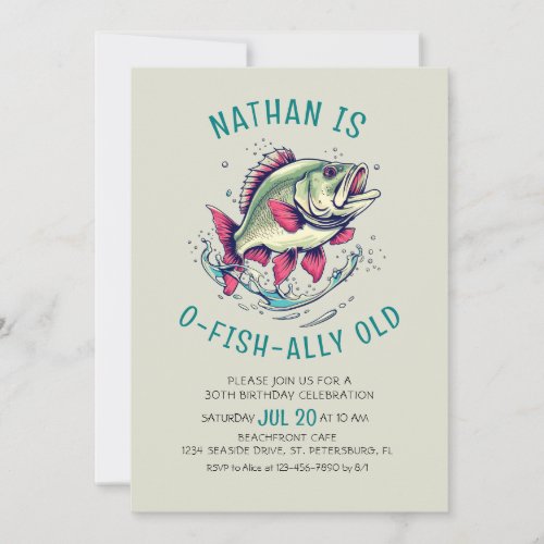 O-fish-ally Old Fishing Adult Birthday