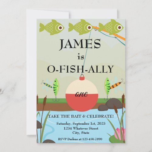 O_Fish_Ally One 1st Birthday Party Invitation