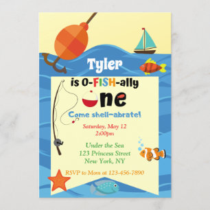 O-Fish-ally One Birthday Invitation
