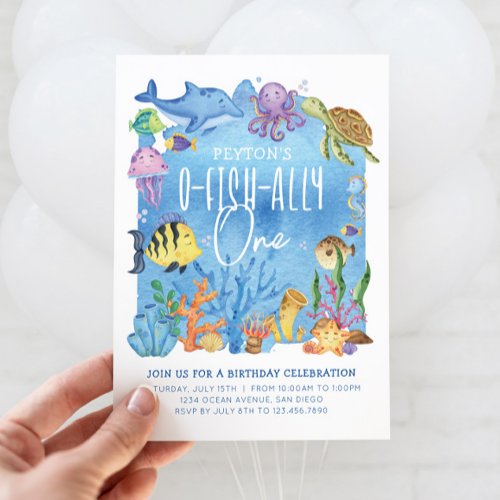 O_fish_ally One Birthday Invitation for Any Age