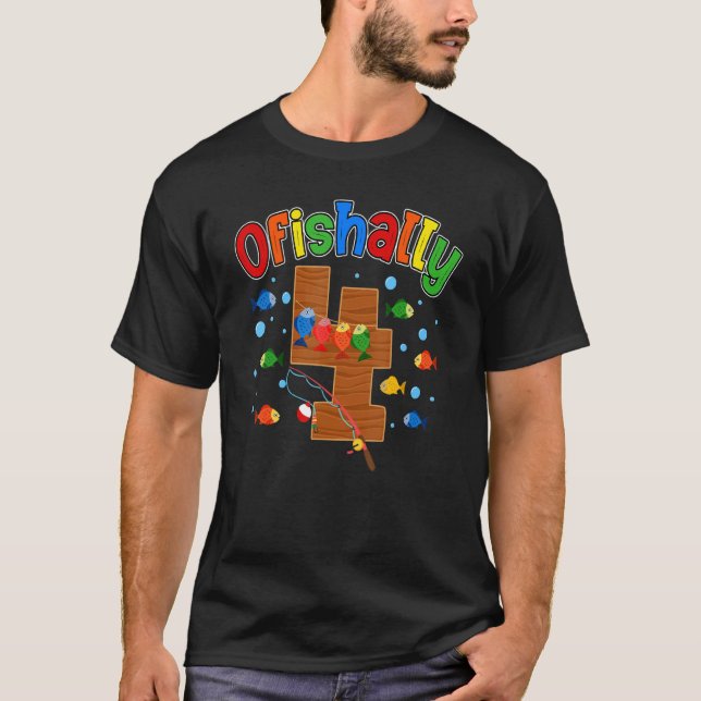 O Fish Ally One Birthday Outfit 4 Year Old Little  T-Shirt (Front)