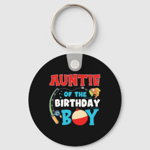 O Fish Ally One Birthday Outfit Auntie Of The Birt Keychain