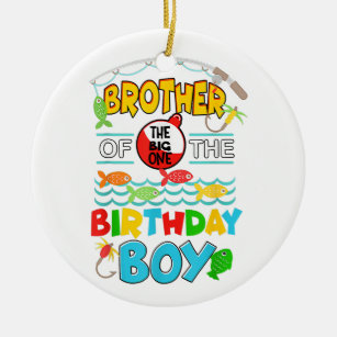 O Fish Ally One Birthday Outfit Brother Of The Ceramic Ornament