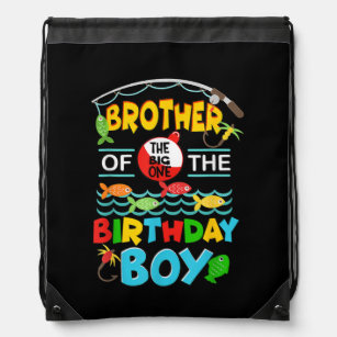 O Fish Ally One Birthday Outfit Brother Of The Drawstring Bag