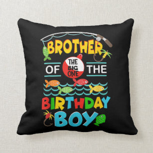 O Fish Ally One Birthday Outfit Brother Of The Throw Pillow