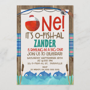 O fish ally one birthday party invitation