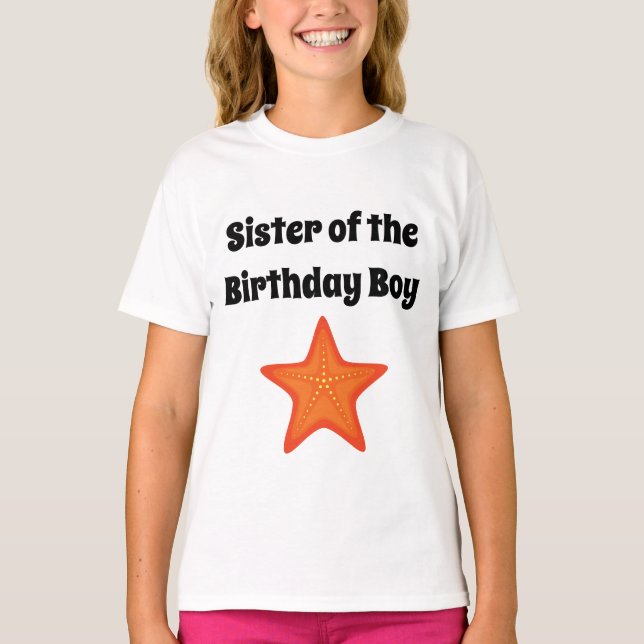 O-Fish-ally One Birthday Party Sister T-Shirt (Front)