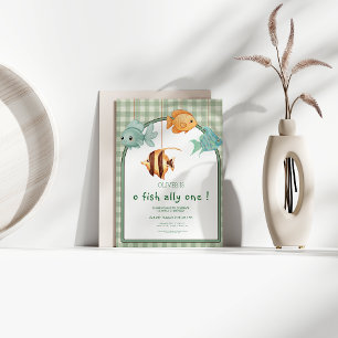 o fish ally one boy 1st birthday  invitation