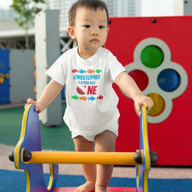 O-Fish-Ally One Fishing 1st Birthday Baby T-Shirt (Creator Uploaded)