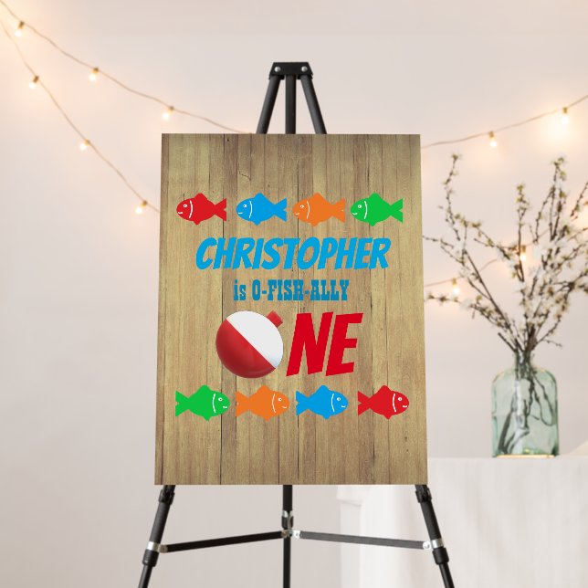 O-Fish-Ally One Fishing 1st Birthday Foam Board (In Situ (Stand))