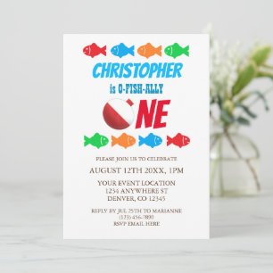 O-Fish-Ally One Fishing 1st Birthday Invitation