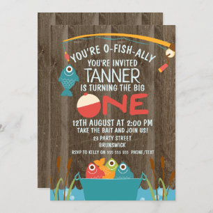 O-Fish-ally  One Fishing 1st Birthday Invitation