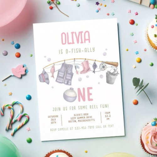 O-Fish-Ally One Fishing 1st Birthday Invitation