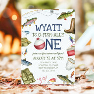O-Fish-Ally One Fishing 1st Birthday Invitation