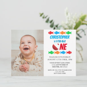 O-Fish-Ally One Fishing 1st Birthday Invitation