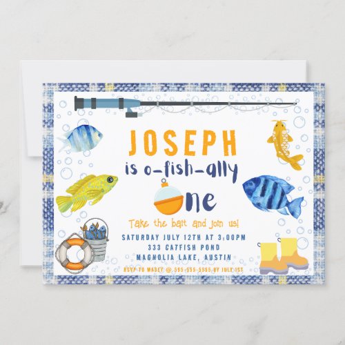 O Fish Ally One Fishing 1st Birthday Invitation