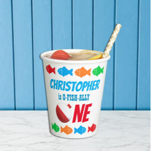 O-Fish-Ally One Fishing 1st Birthday Paper Cups