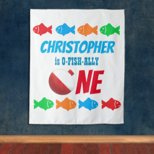 O-Fish-Ally One Fishing 1st Birthday Tapestry