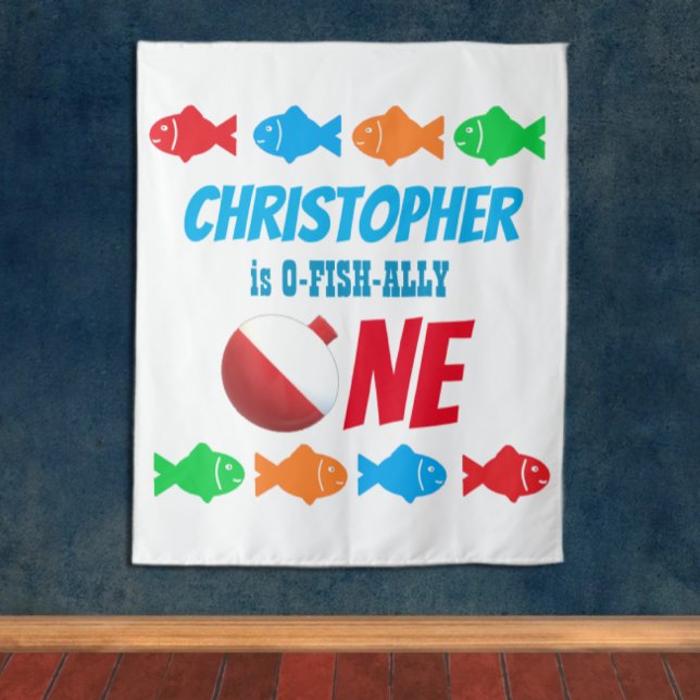 O-Fish-Ally One Fishing 1st Birthday Tapestry (Creator Uploaded)