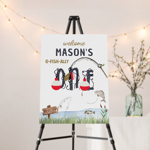 O-Fish-ally One Fishing Birthday Welcome Sign