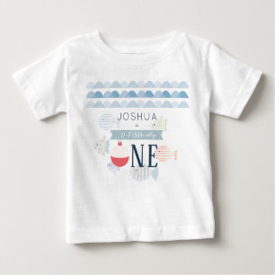 O-fish-ally One Fishing Boy White 1st Birthday Baby T-Shirt
