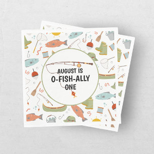 O-Fish-Ally One Fishing Kids 1st Birthday Napkins