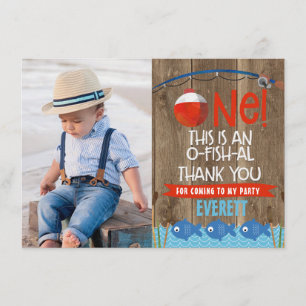 O-Fish-ally One Photo Thank You Card