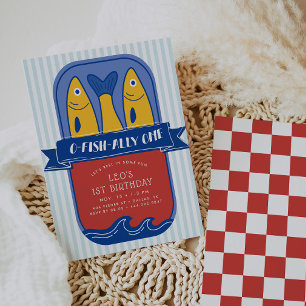 O-Fish-Ally One Sardine Boys 1st Birthday Invitation