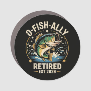 O-Fish-Ally Retired 2026 Fisherman Fishing Car Magnet