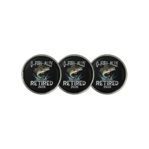 O-Fish-Ally Retired 2026 Humor Funny Golf Ball Marker