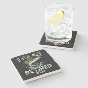 O-Fish-Ally Retired 2026 Humor Funny Stone Coaster