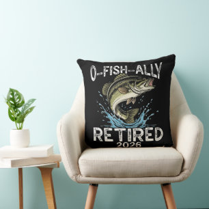 O-Fish-Ally Retired 2026 Humor Funny Throw Pillow